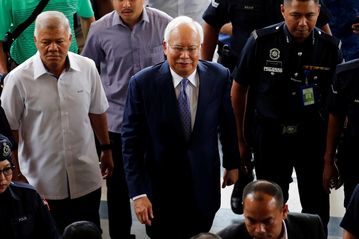 Malaysia’s Former PM Najib in the Dock for Three Hours as 1MDB Graft Trial Begins