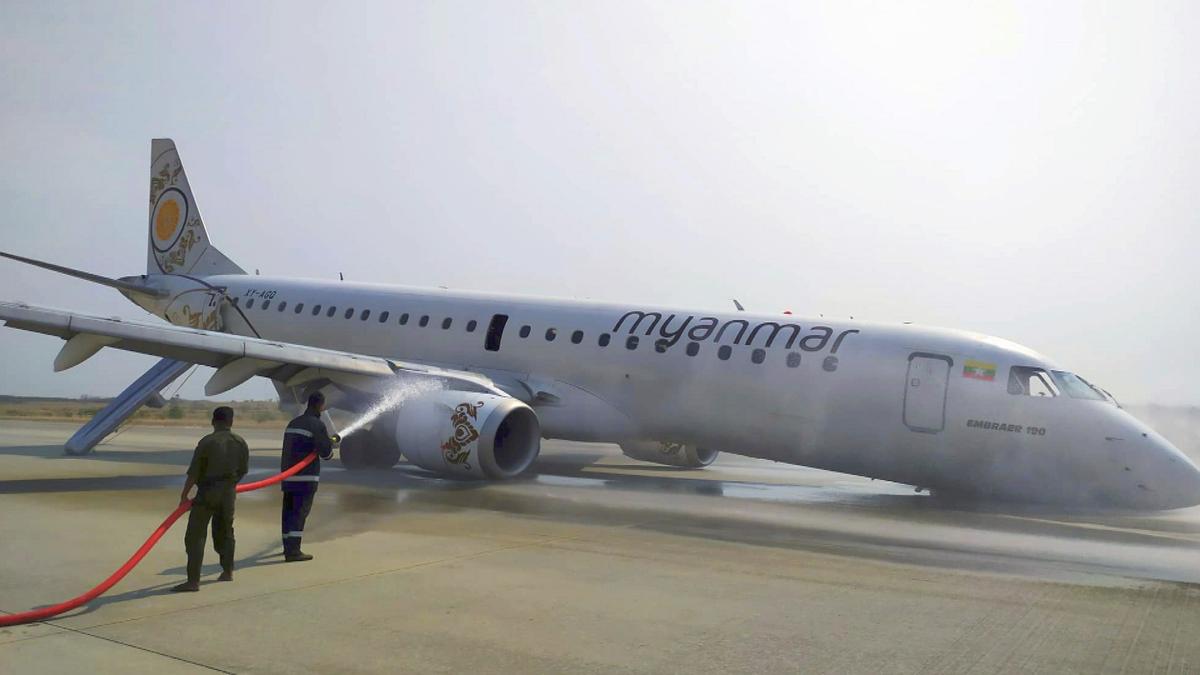 Myanmar Pilot Safely Lands Plane on Its Nose After Landing Gear Failure