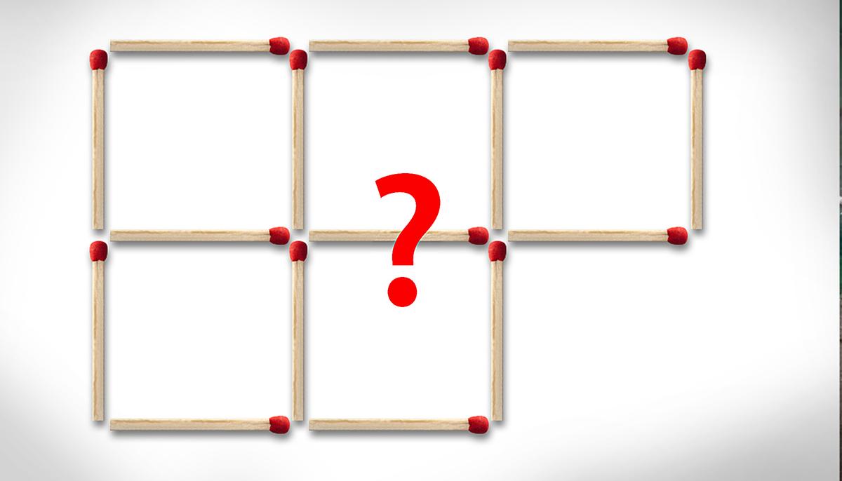 Can You Remove 5 Sticks to Get 2 Squares?–Not Everyone Can Do It In 10 Seconds, Can You?