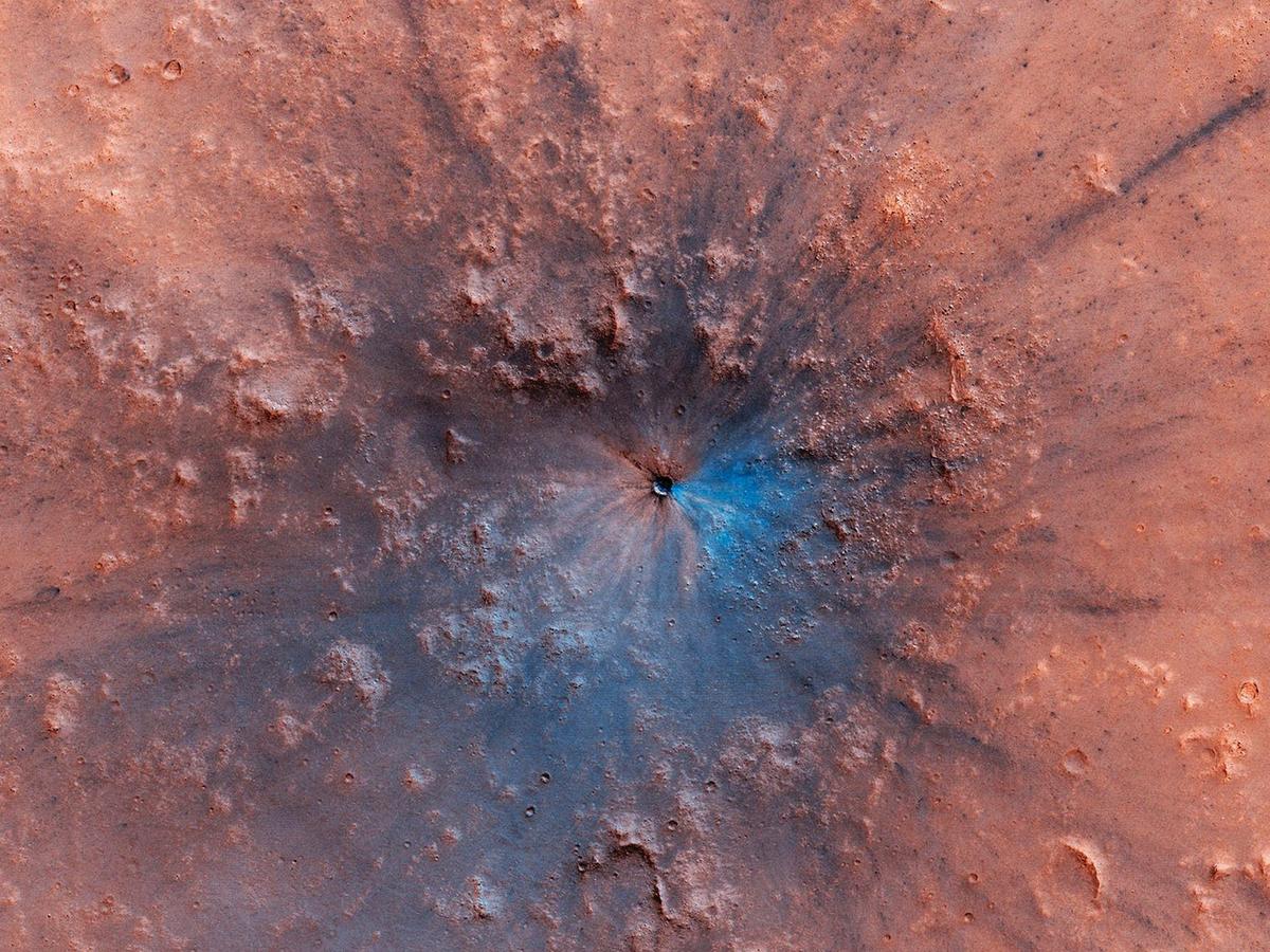 NASA Releases New Image of an Impact Crater on the Surface of Mars