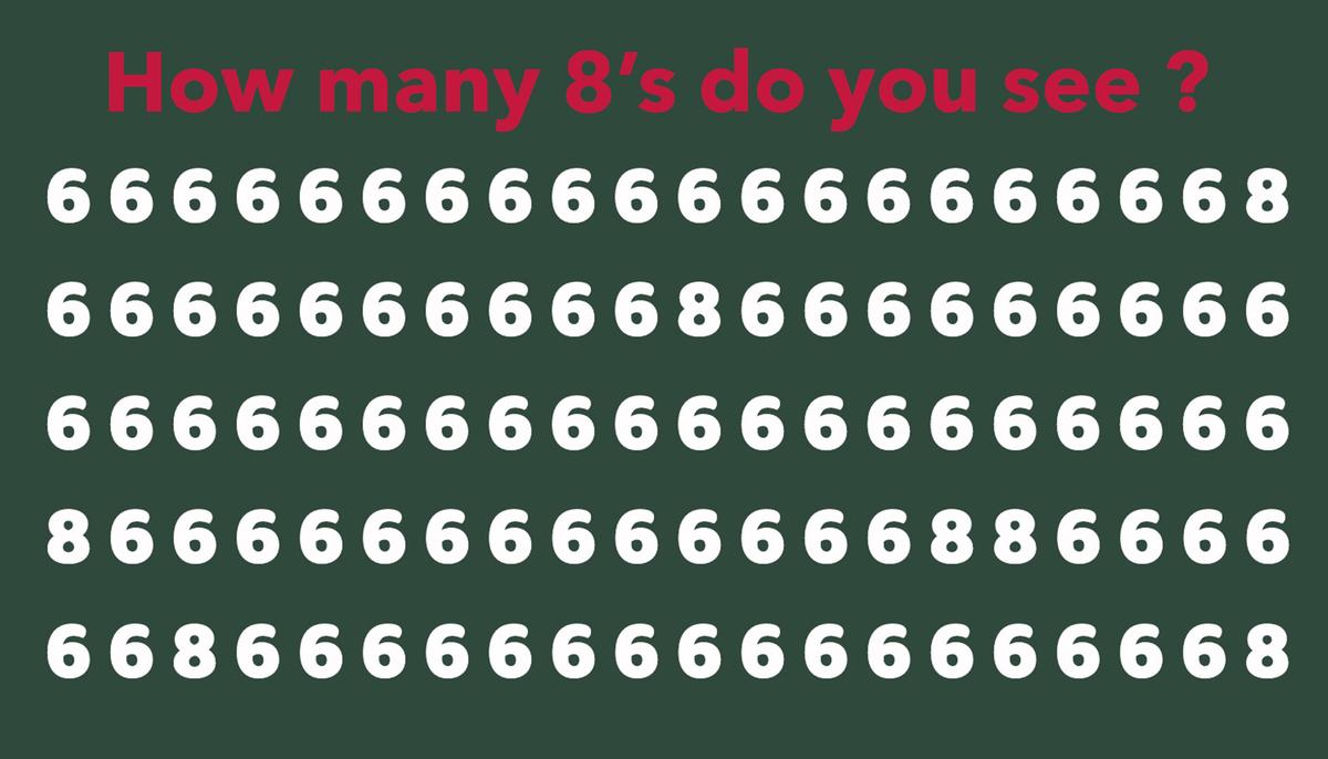 How Many 8s Are Hiding in This Tricky Photo? Most People Get This Wrong!