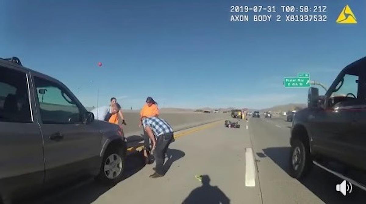 Nevada Troopers Praise Good Samaritans for Helping Lift SUV Off Trapped Motorcyclist