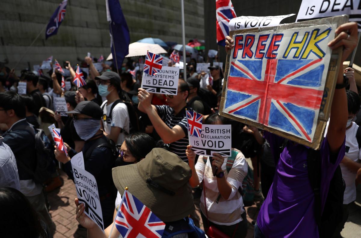 Hong Kong Protesters Plead to Britain to Uphold Sino-British Joint Declaration