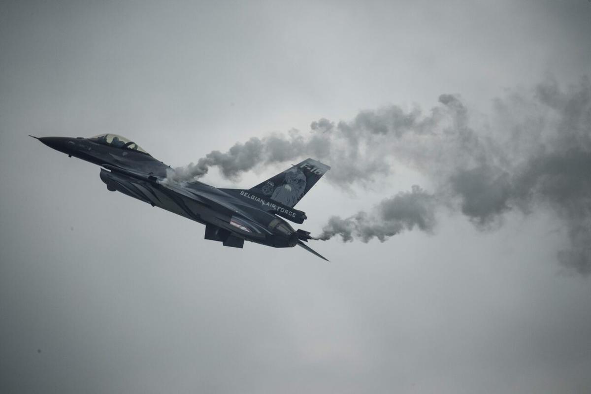 France: F-16 Fighter Jet Crash Leaves Pilot Hanging From Electrical Wire