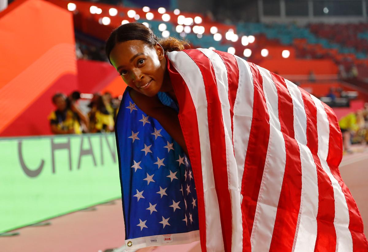 American Dalilah Muhammad Breaks Own World Record to Win 400m Hurdles