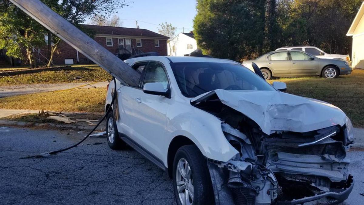 Driver ‘Extremely Lucky’ After Utility Pole Smashes Through Car Window