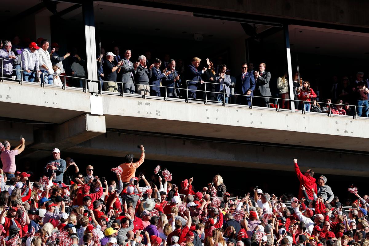 Trump Gets Warm Welcome, Chants at Alabama-LSU Game