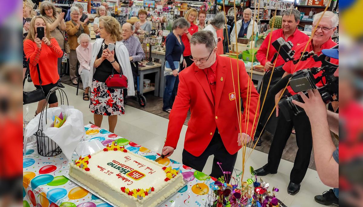 Home Hardware Employee With Down Syndrome Celebrates 25th-Work-Anniversary Party With the Whole Town