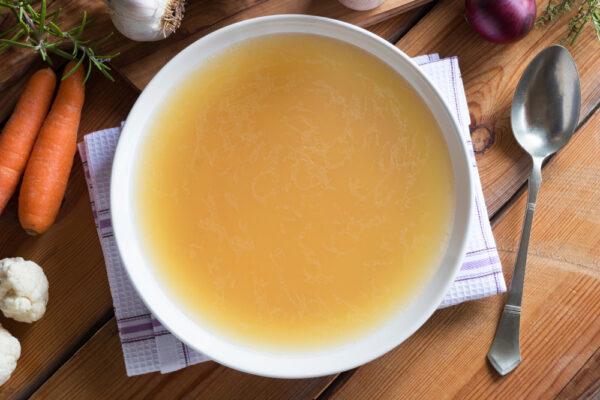 Basic chicken broth. (Madeleine Steinbach/Shutterstock)