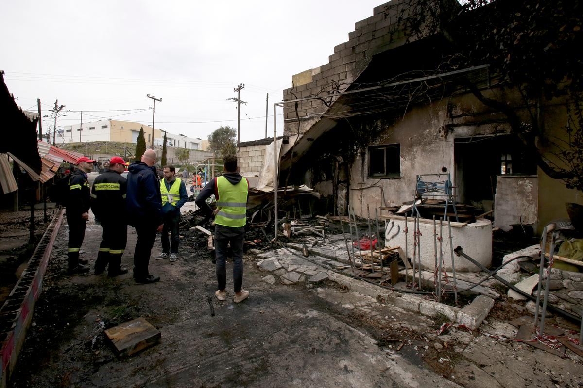 Greek Island Refugee Center Damaged by Fire Amid Tensions