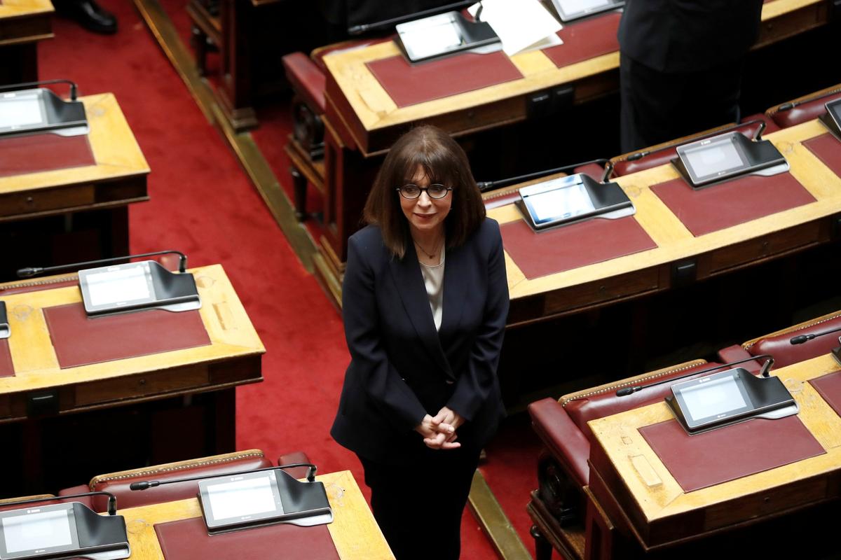 Greece Swears in First Female President, No Handshakes Amid Coronavirus