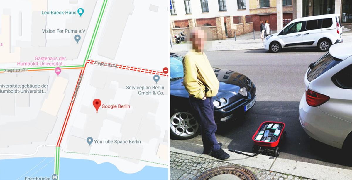 Man ‘Hacks’ Google Maps by Faking Traffic Jams With a Cart Full of 99 Smartphones