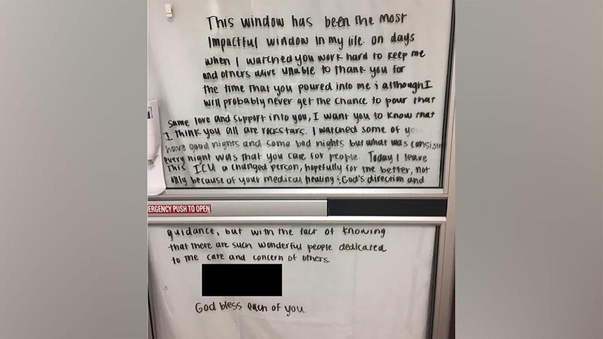 A Coronavirus Patient Left a Touching Message for Hospital Staff After He Was Discharged From the ICU