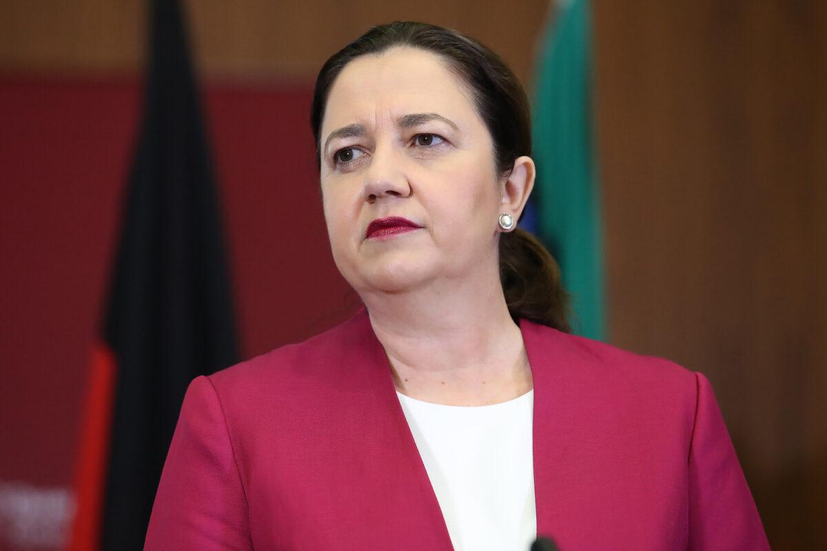 Former Queensland Premier Annastacia Palaszczuk attends a press conference at parliament house in Brisbane, Australia, on March 25, 2020. (Jono Searle/Getty Images)