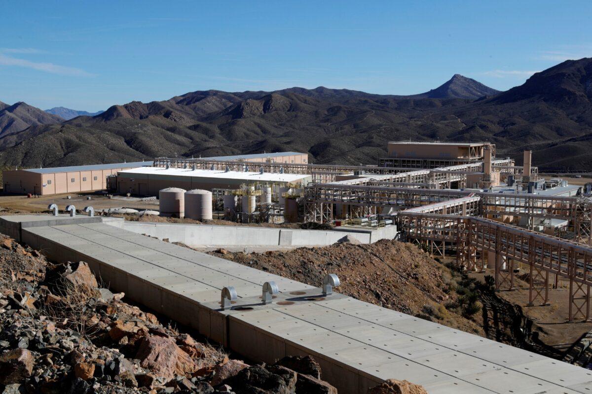 A view of mining facilities at the MP Materials rare earth mine in Mountain Pass, Calif., on Jan. 30, 2020. (Steve Marcus/Reuters)