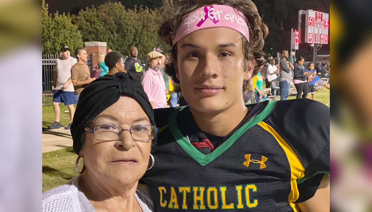 High School Football Player Surprises Grandma Fighting Breast Cancer With Touching Tribute During a Game