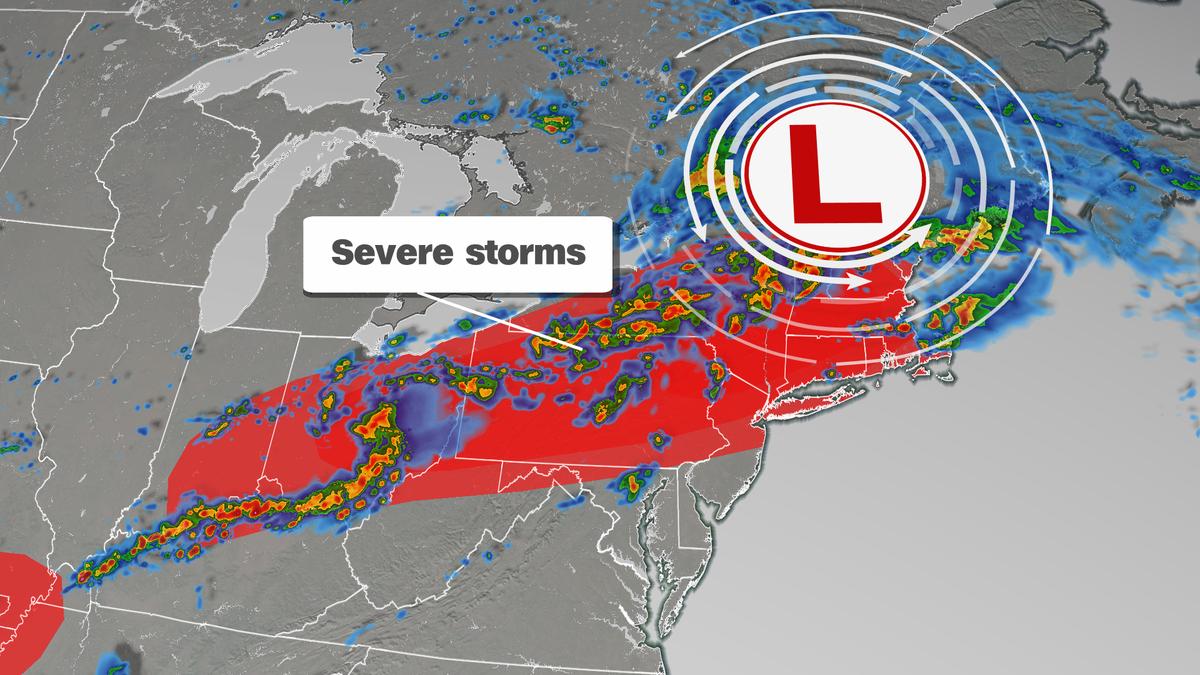 Severe Storms With Isolated Tornadoes Are Likely Across the Northeast Today