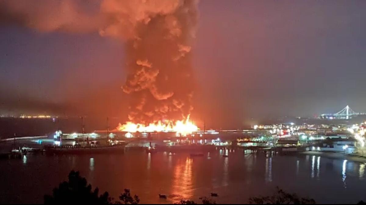 Firefighters Are Battling a 4-Alarm Fire on Pier 45 in San Francisco