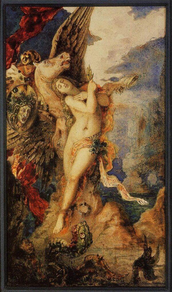 “Perseus and Andromeda,” between 1867–1869, by Gustave Moreau. Private Collection. (Public Domain)