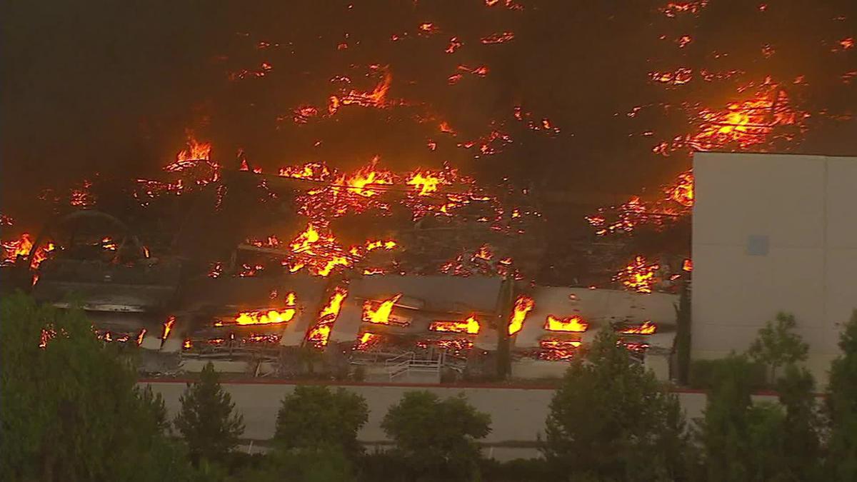 Fire Tears Through Amazon Distribution Center in Redlands, California