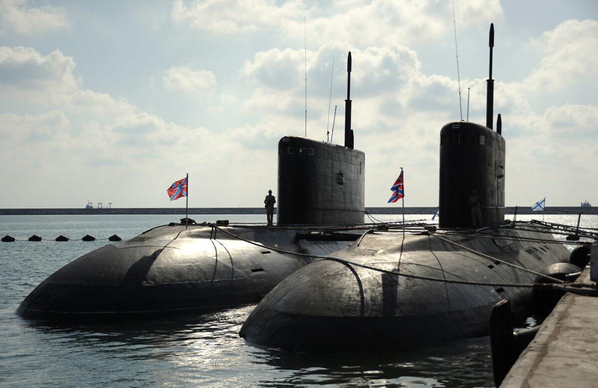 Russian submarines at the naval base in the Syrian port of Tartus on Sept. 26, 2019. (Maxime Popov/AFP via Getty Images)