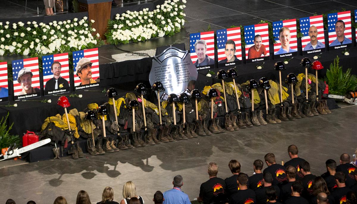 Arizona Governor Honors 19 Fallen Firefighters Who Died in Yarnell Hill Wildfire
