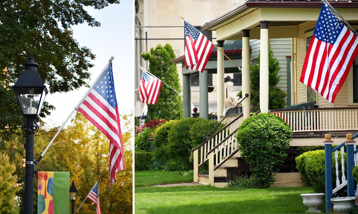 Father & Son Inspire Whole Town to Hang Hundreds of American Flags in NY Community