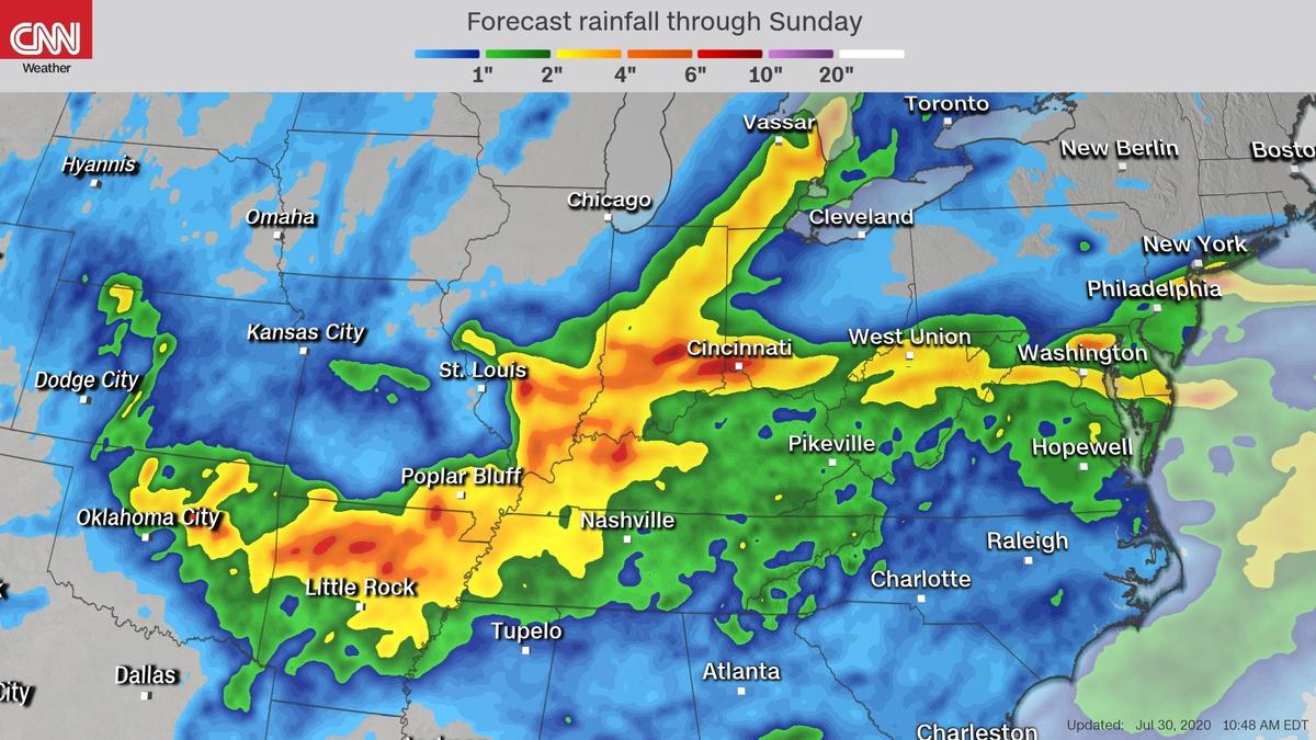 Heavy Rain to Cause Life Threatening Flooding Across the Lower Missouri Valley