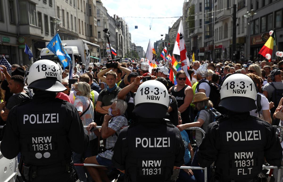 Berlin Police Disband Protest Against Coronavirus Curbs