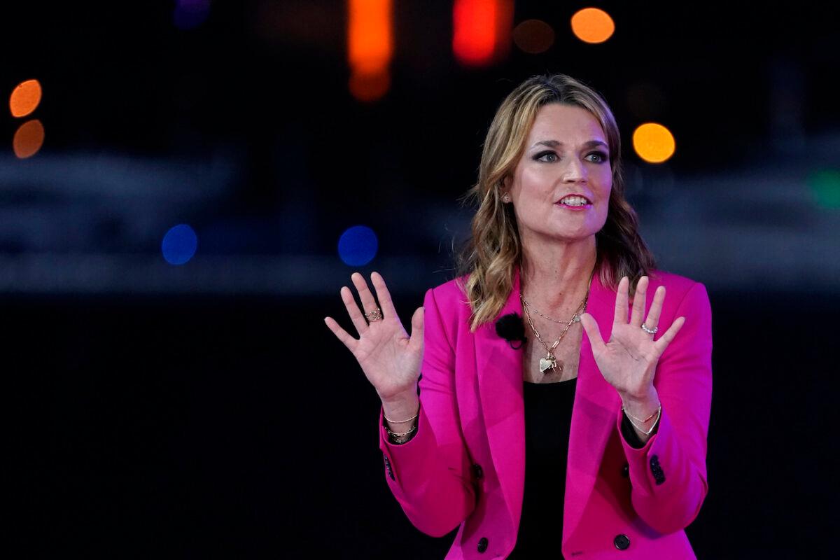 Moderator Savannah Guthrie speaks during an NBC News Town Hall with President Donald Trump at Perez Art Museum Miami, in Miami, on Oct. 15, 2020. (Evan Vucci/AP Photo)