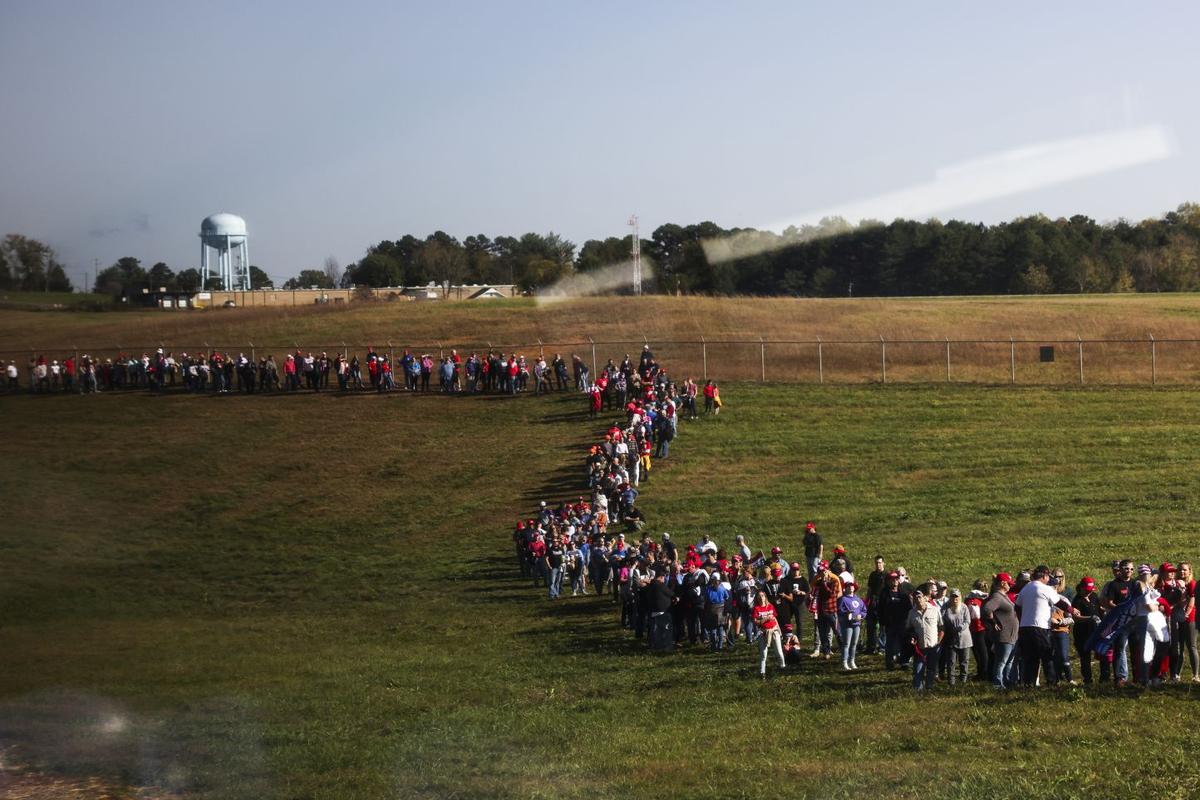 Massive Lines at Trump Rally in Key State North Carolina
