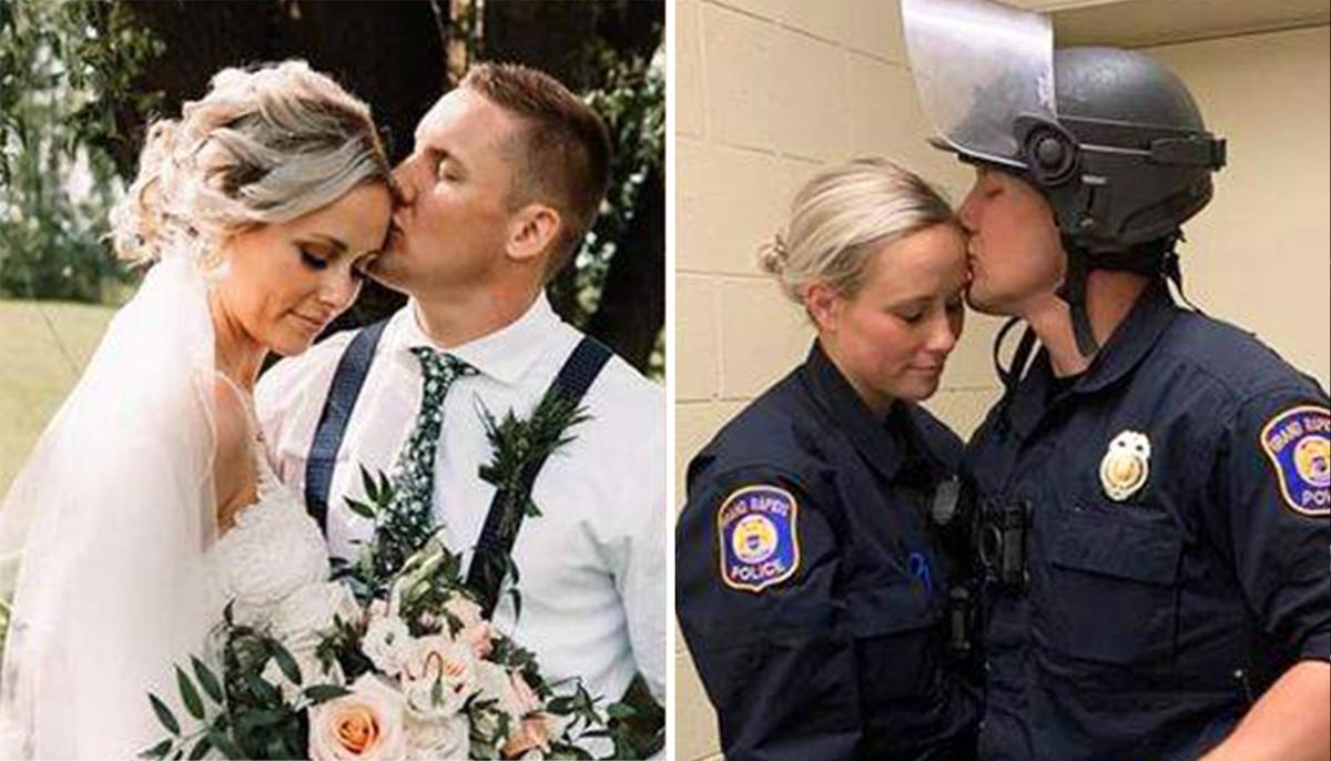 Two Officers Tie the Knot as Riots Break Out, Return to Duty Less Than 18 Hours Later