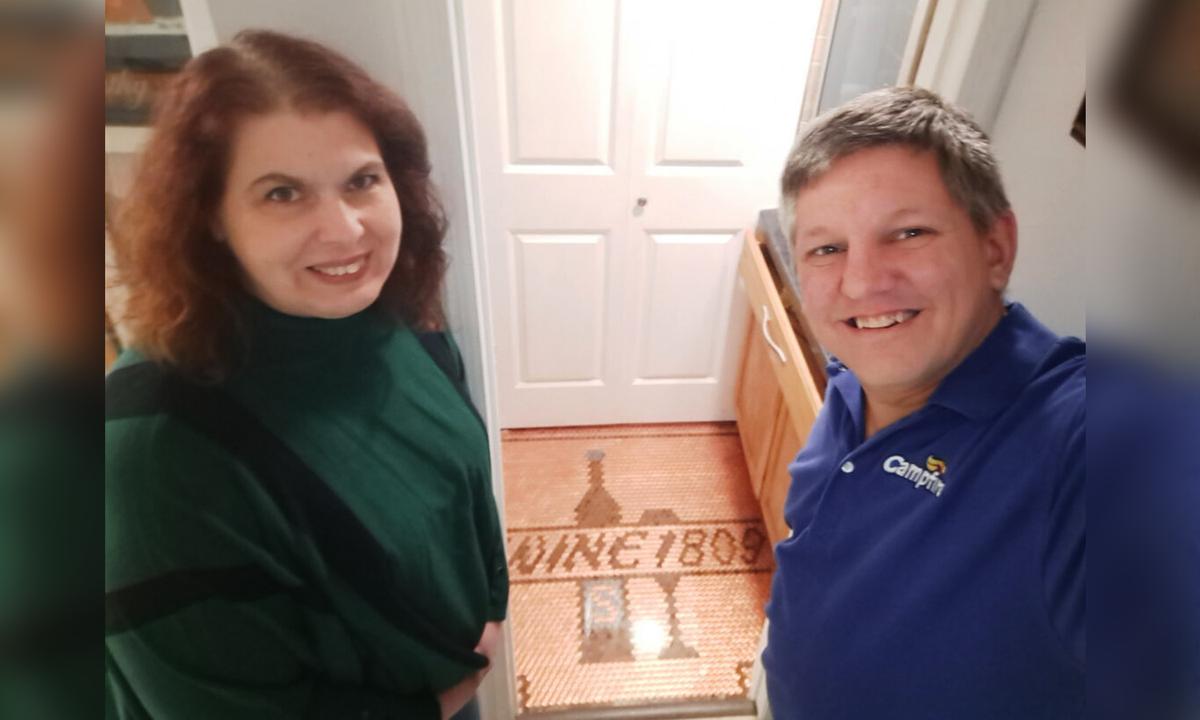 Crafty Husband Surprises Wife by Covering Wine Cellar Floor With Almost 3,000 Pennies