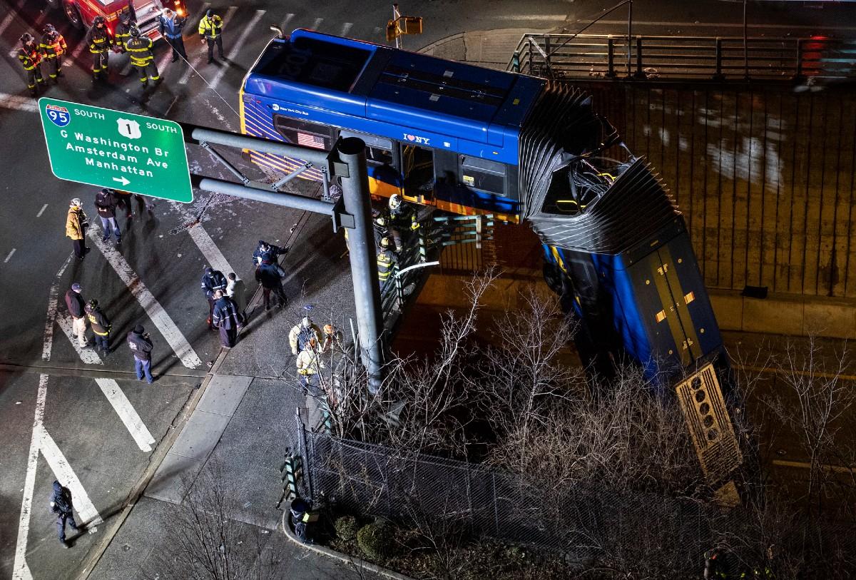 Bus Dramatically Plunges Off Bridge; Driver, Passengers Hurt