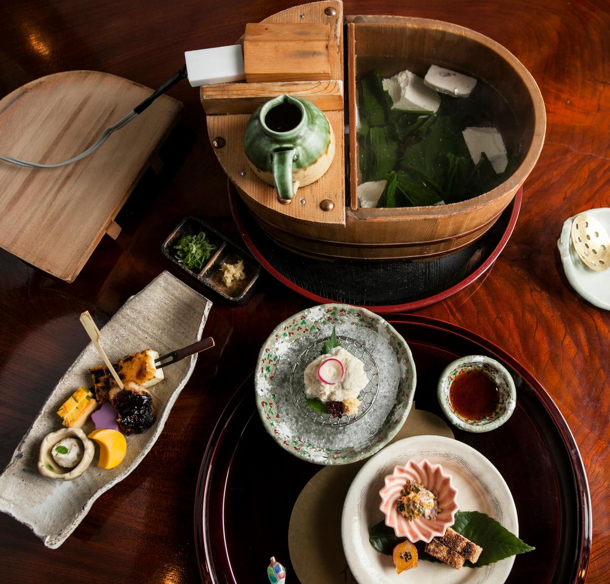 Tofu dishes at Tousuiro restaurant in Kyoto, Japan, on Oct. 6, 2016. (Annie Wu/The Epoch Times)