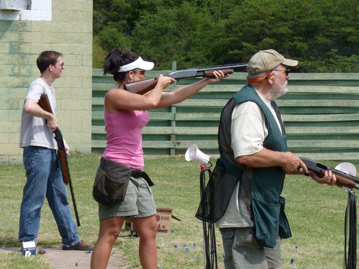 Virginia Shooting Sports Association members at Crush’n Clays, the longest-running shooting charity that supports the St. Jude Children’s Research Hospital, a few years ago. (Courtesy of the Virginia Shooting Sports Association)