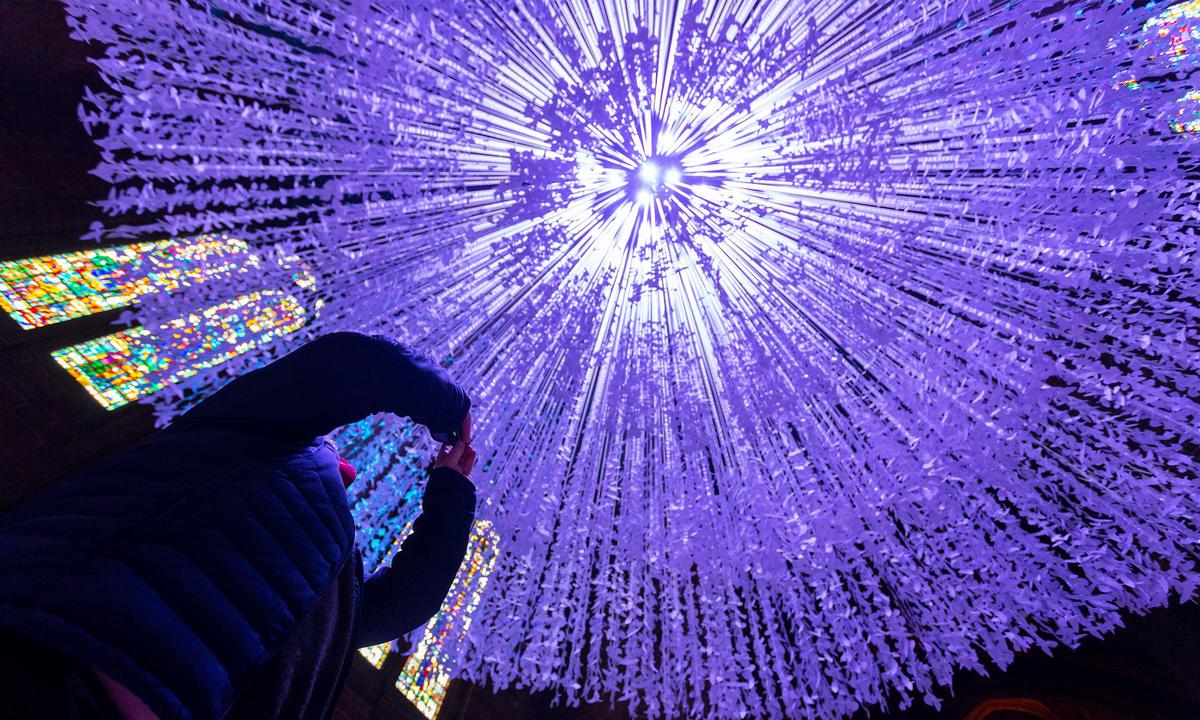 Photos: 15,000 Paper ‘Peace Doves’ Artwork Suspended From the Roof of Liverpool Cathedral
