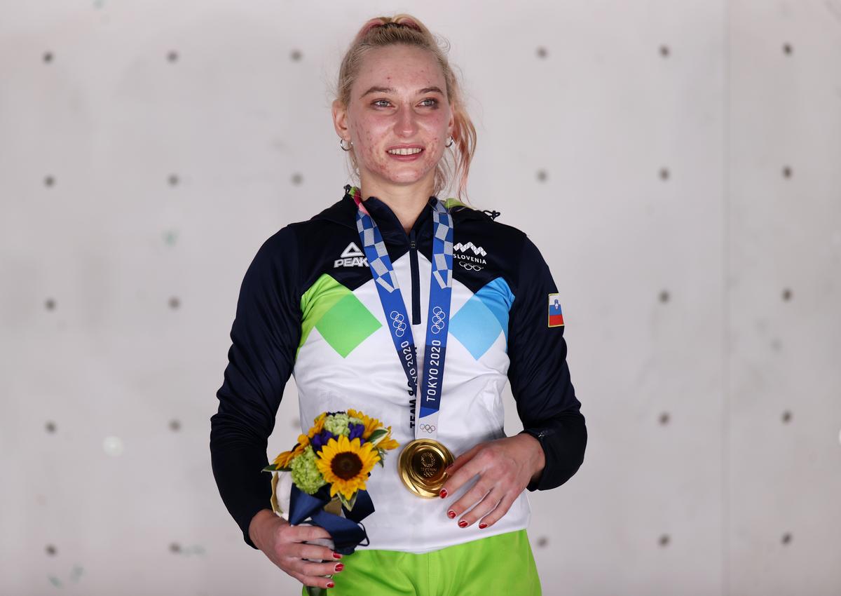 Slovenia’s Garnbret Clinches First Gold Medal in Women’s Climbing