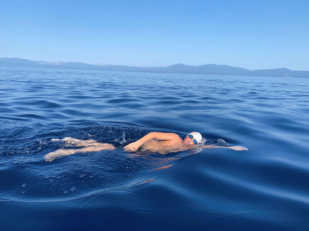 14-Year-Old Becomes Youngest to Swim Length of Lake Tahoe