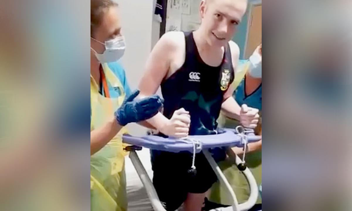 Video: ‘Warrior’ Teen Battling Leukemia Stands Up for the First Time Defying His Prognosis