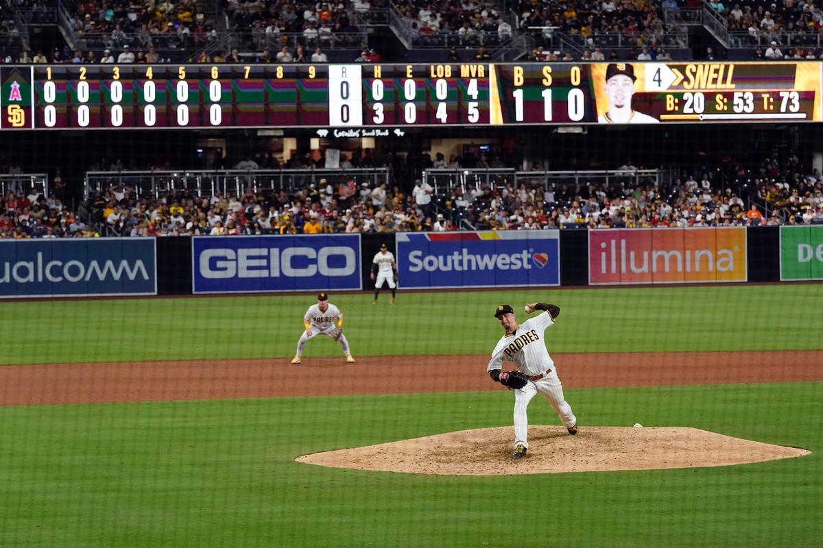 Snell Loses Gem in 7th, Padres Fall 4-0 to Adell, Angels