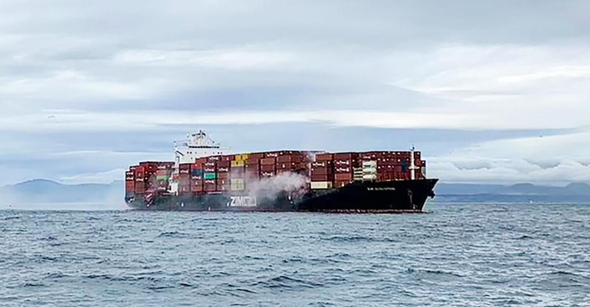 Fire Breaks Out on Container Ship Off West Coast, Expelling Toxic Materials: Officials