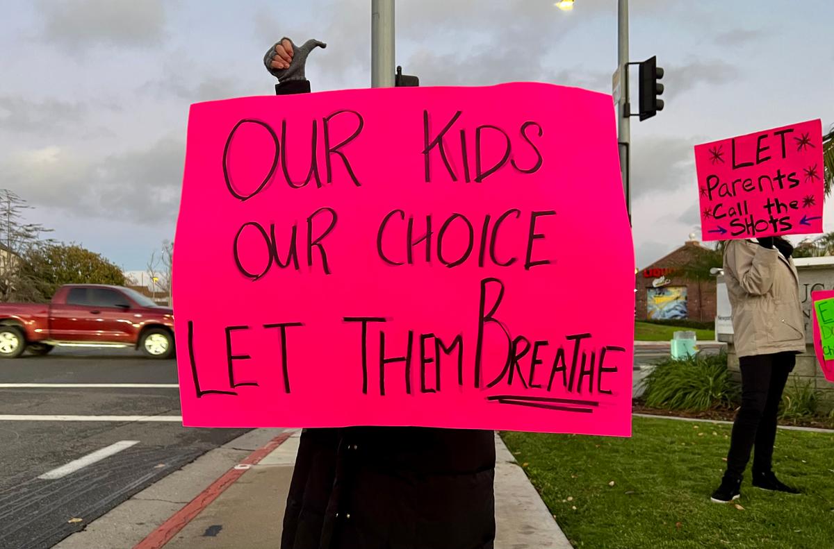Parents, Teachers Protest Newport-Mesa Unified Mask, Vaccine Mandates