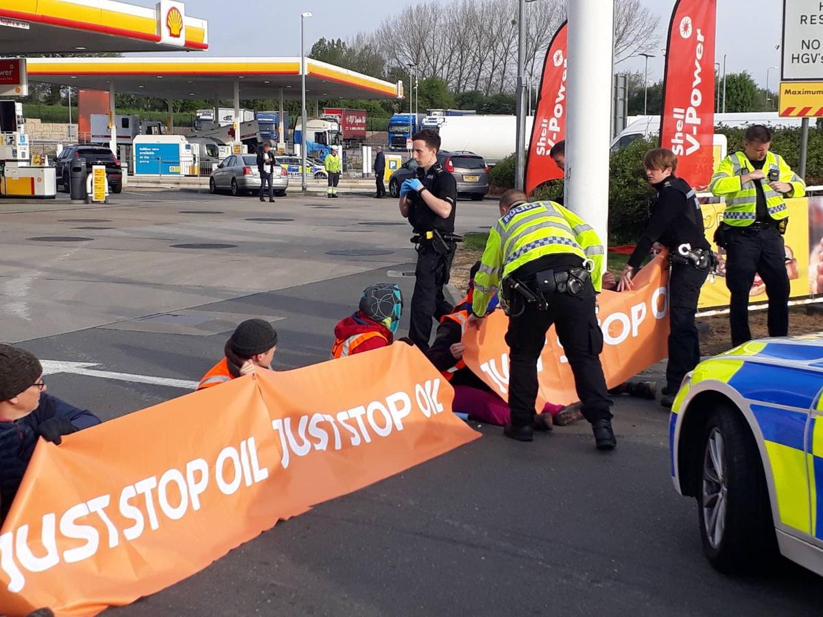UK Climate Activists Sabotage Petrol Pumps at Motorway Services