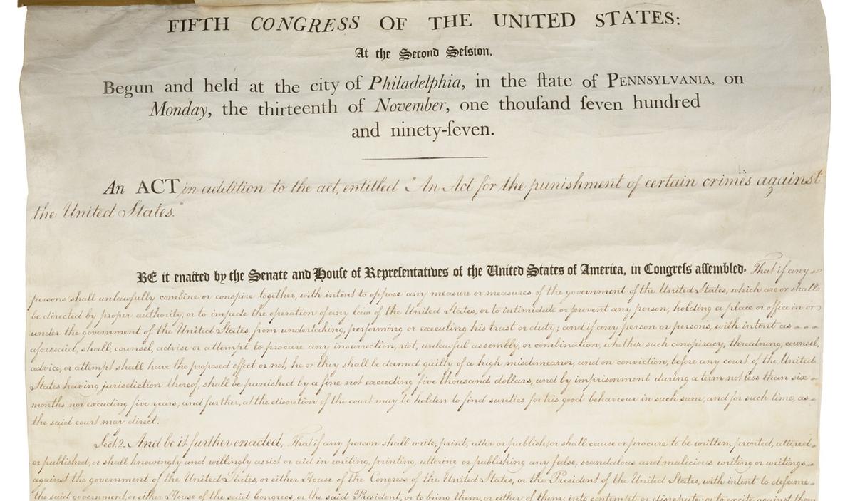 Back to the Sedition Act of 1798