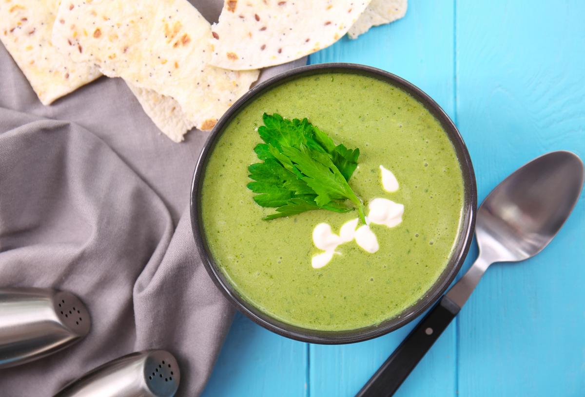 Creamy Salmon Soup With Greens