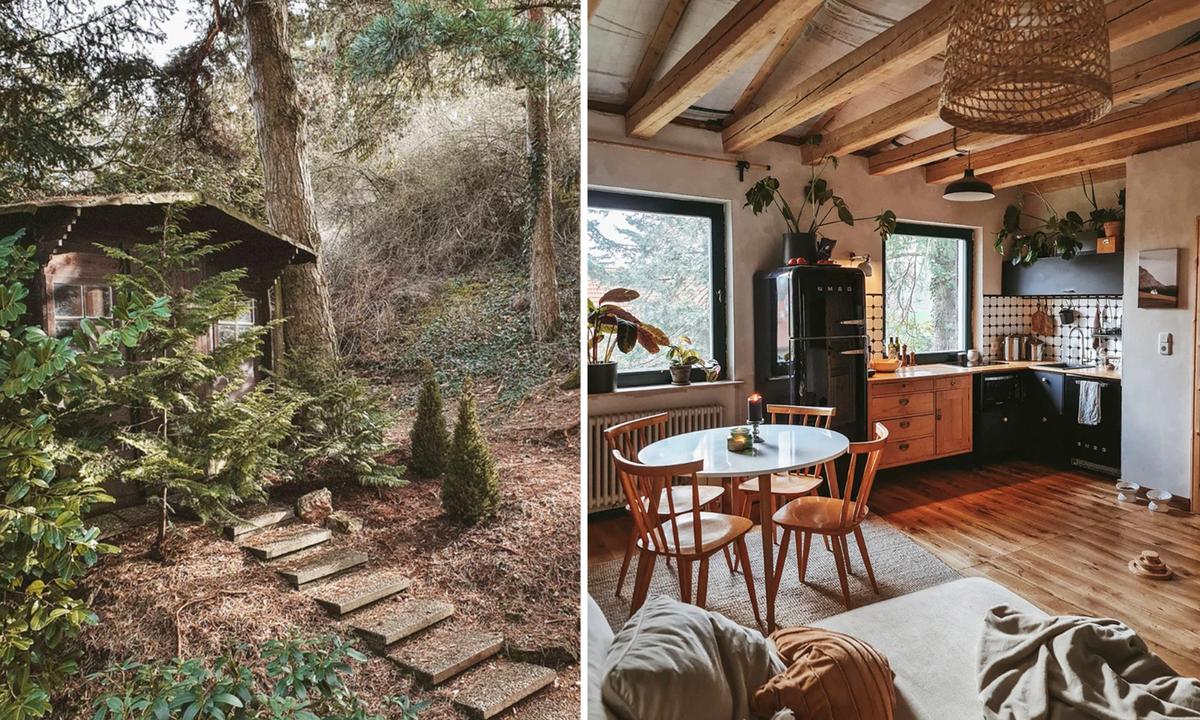Artist and Her Husband Ditch ‘Noisy City Life’ for Self-Renovated Cozy Home in the Woods