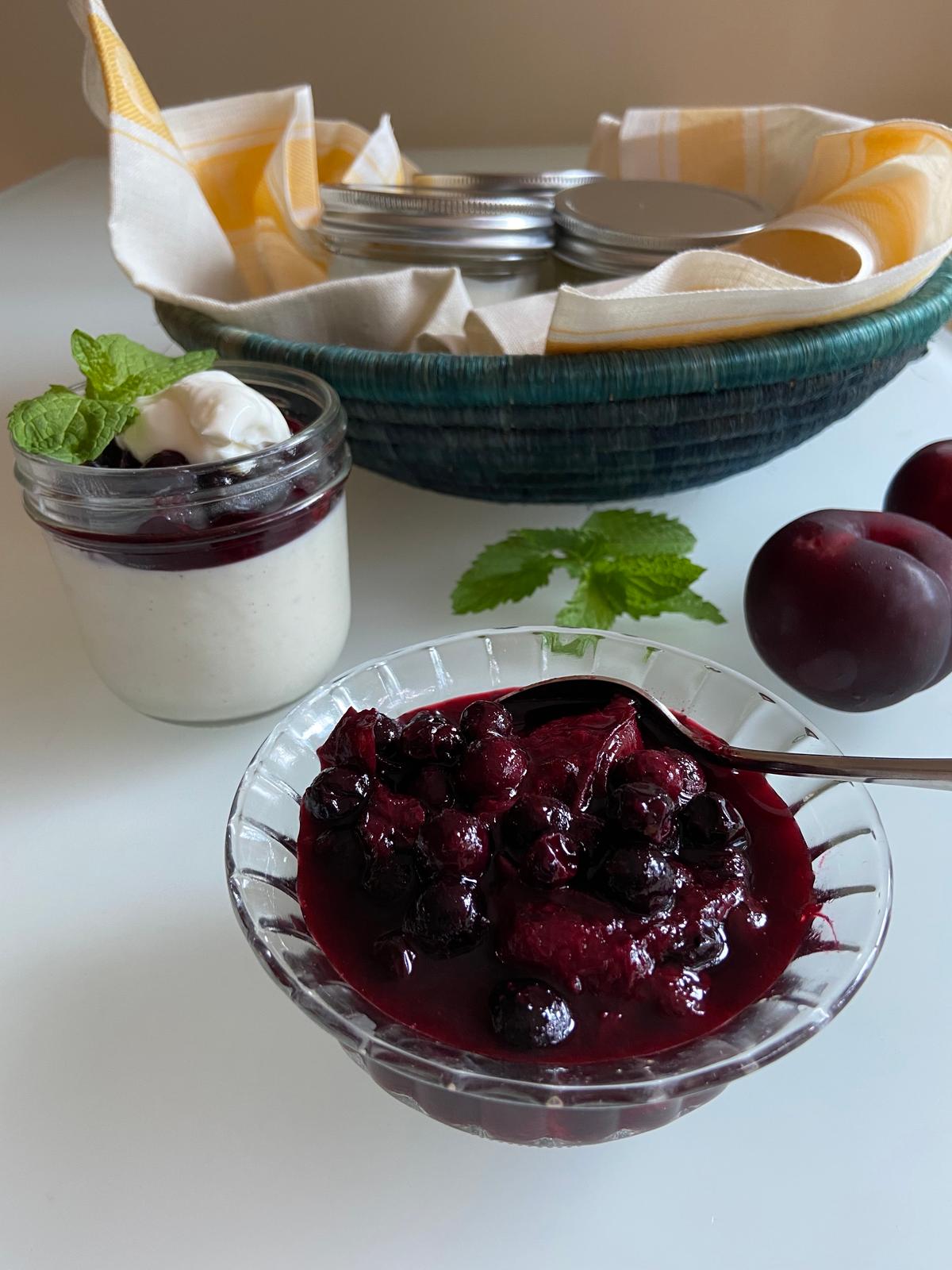 A Perfect Pair: Blueberry Compote Makes a Beautiful Topping for Panna Cotta