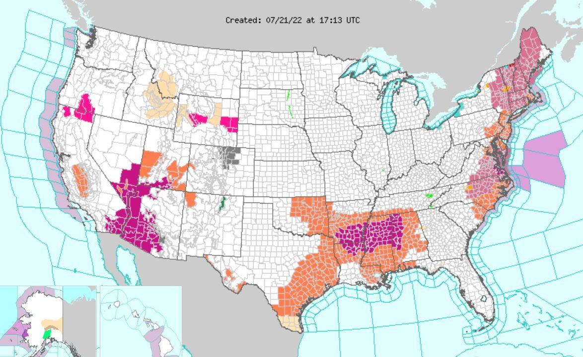 100 Million People Under Heat Alerts Amid ‘Oppressive’ Heat Wave