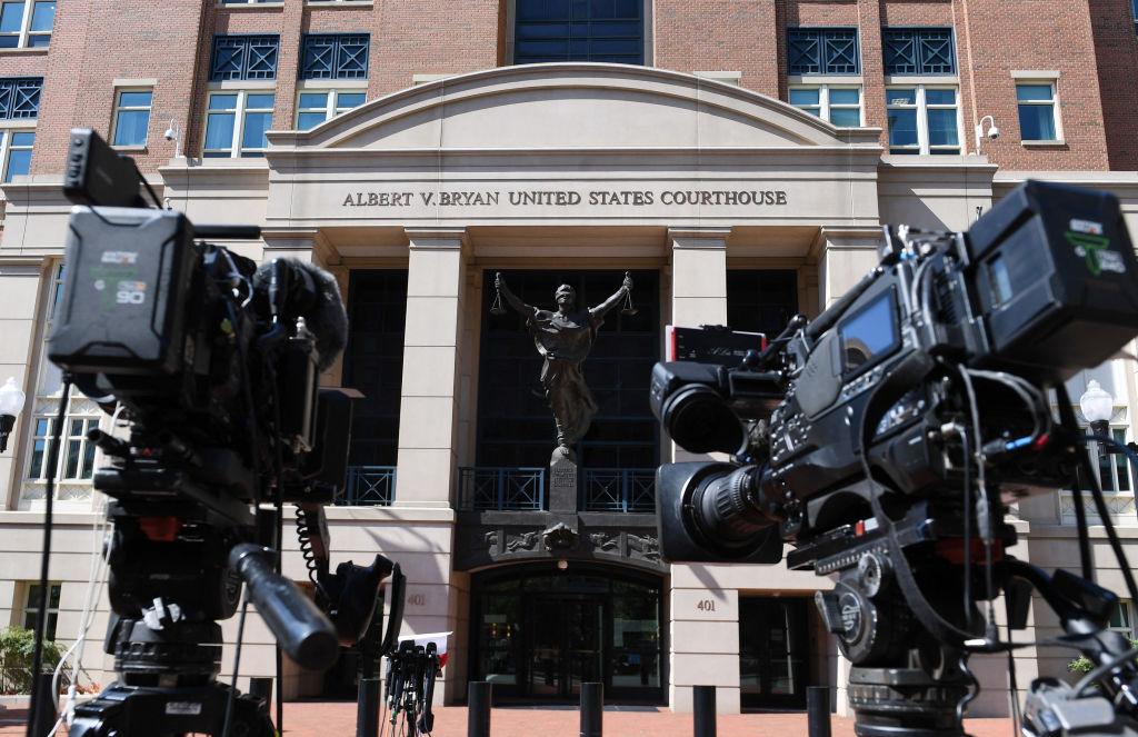 The Albert V. Bryan Federal Courthouse in Alexandria, Va., on Aug. 19, 2022. (Olivier Douliery/AFP via Getty Images)